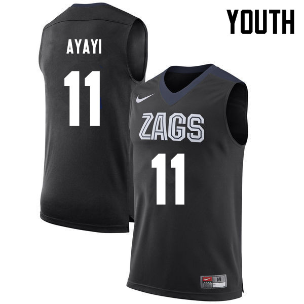Youth Gonzaga Bulldogs #11 Joel Ayayi College Basketball Jerseys Sale-Black